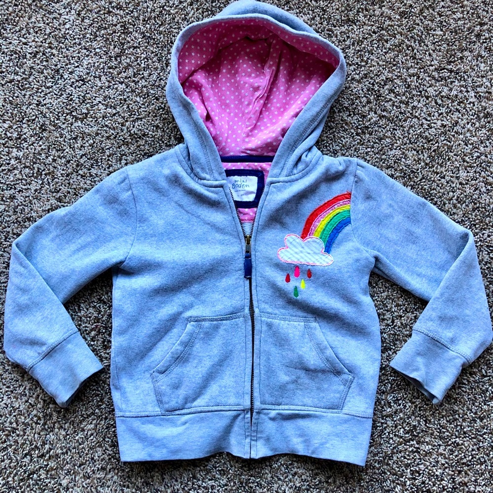 Mini Boden Rainbow Hoodie 5/6